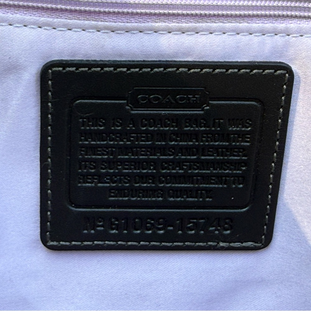 Authentic Coach Gray and Green Shoulder Bag with Metallic Hardware - Picture 3 of 8